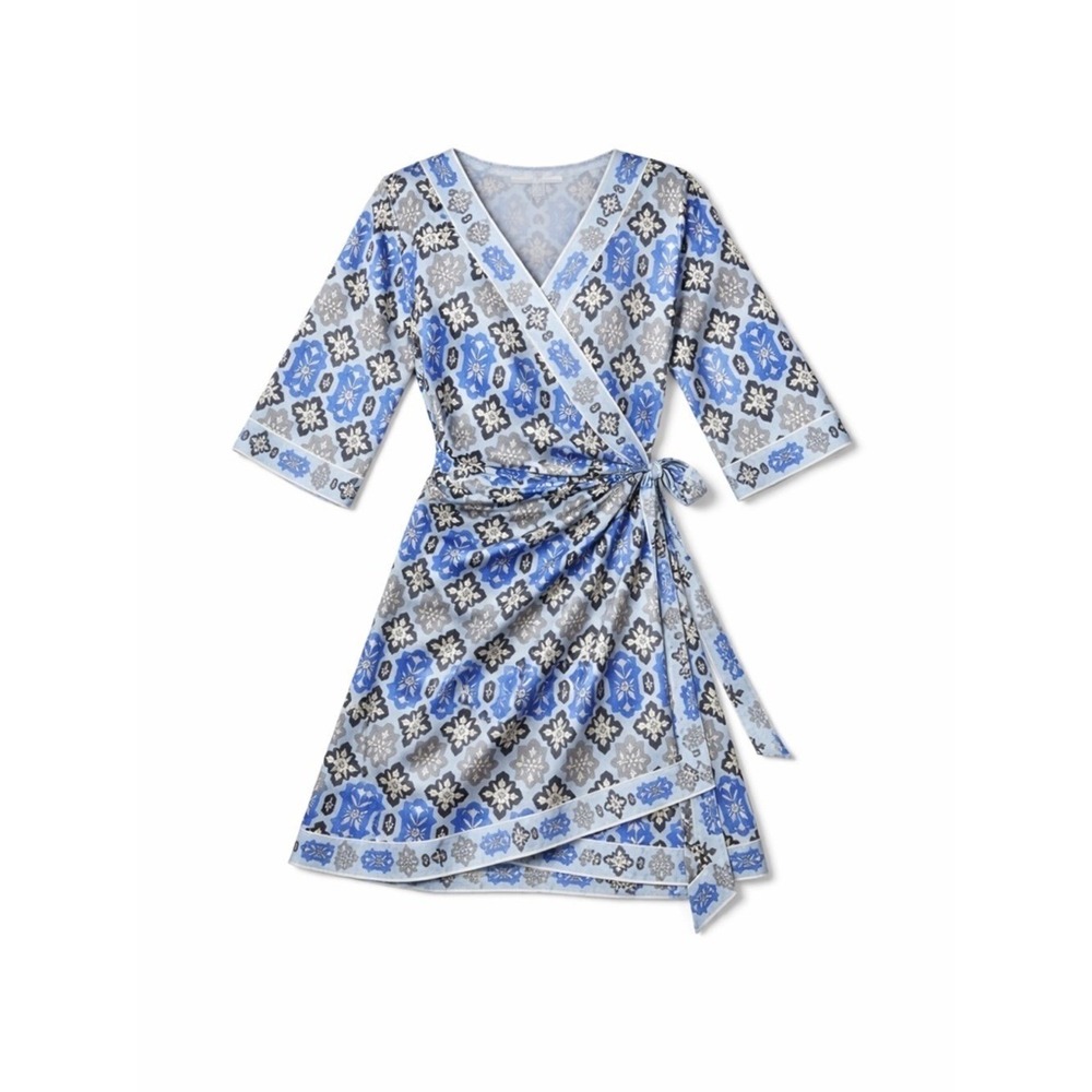 Gretchen Scott Jersey Wrap It Up Dress XS Haveli Periwinkle Coastal Euro Summer